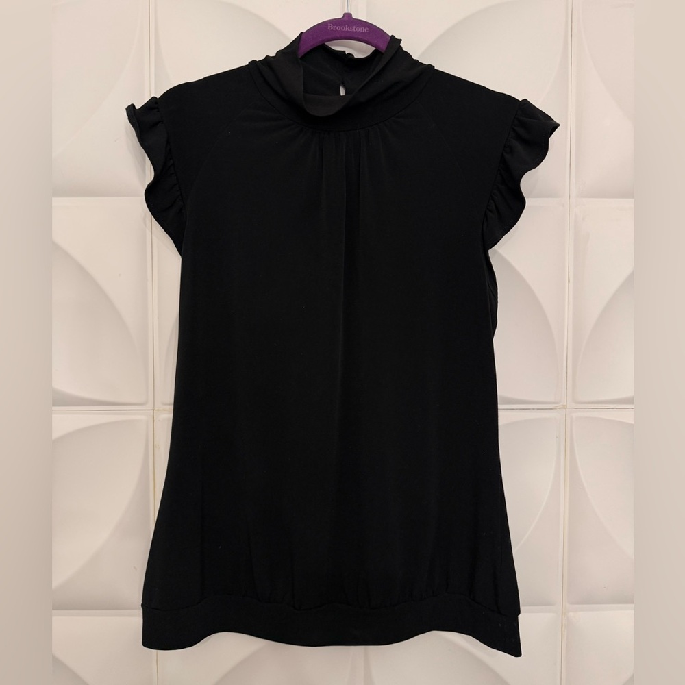 Worthington Black Ruffle Sleeve Blouse